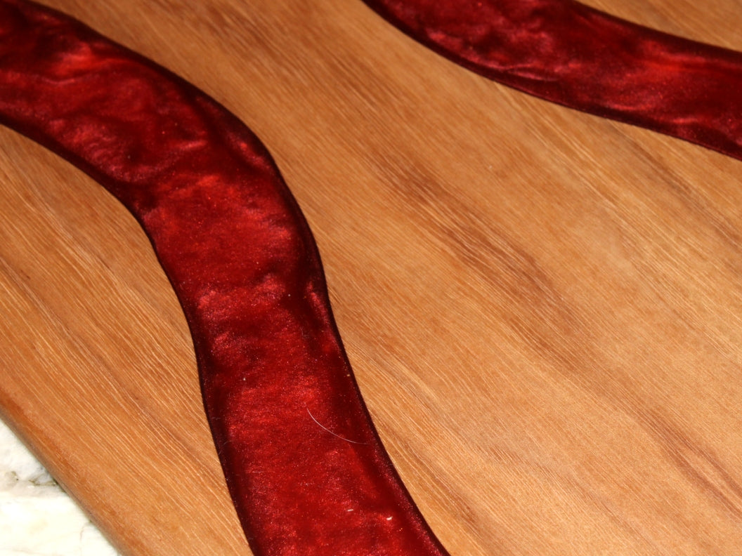 Walnut Wood Charcuterie/Serving/Cutting Board with Wine Epoxy - 15"x9" w/ handle