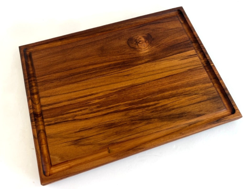 Teak Wood Cutting Board with Juice Groove - 15.5" xx 11.5"