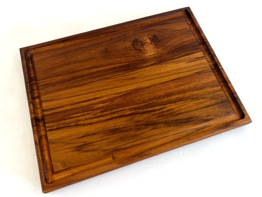Teak Wood Cutting Board with Juice Groove - 15.5" xx 11.5"