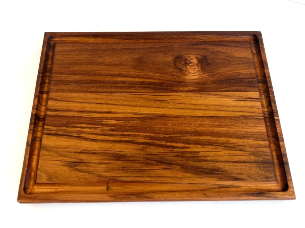 Teak Wood Cutting Board with Juice Groove - 15.5" xx 11.5"