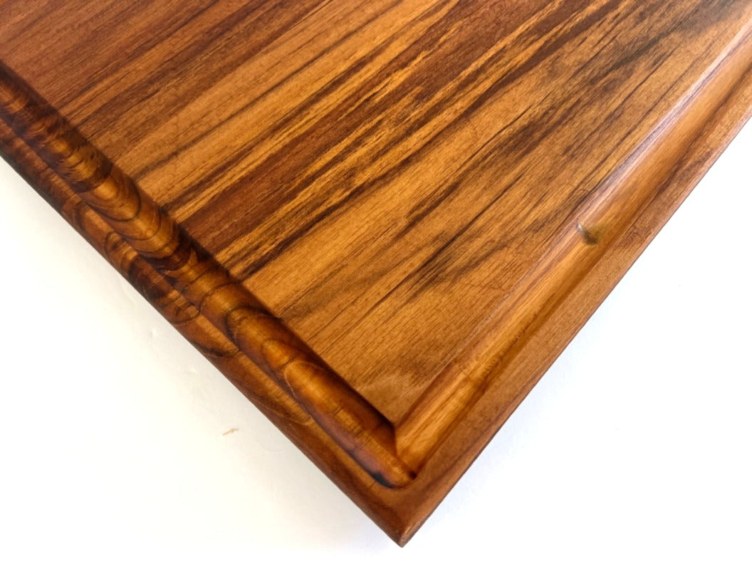 Teak Wood Cutting Board with Juice Groove - 15.5" xx 11.5"