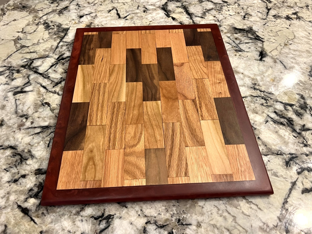 Chop Block Charcuterie/Serving/Cutting Board with Wine Epoxy - 17" x 14"