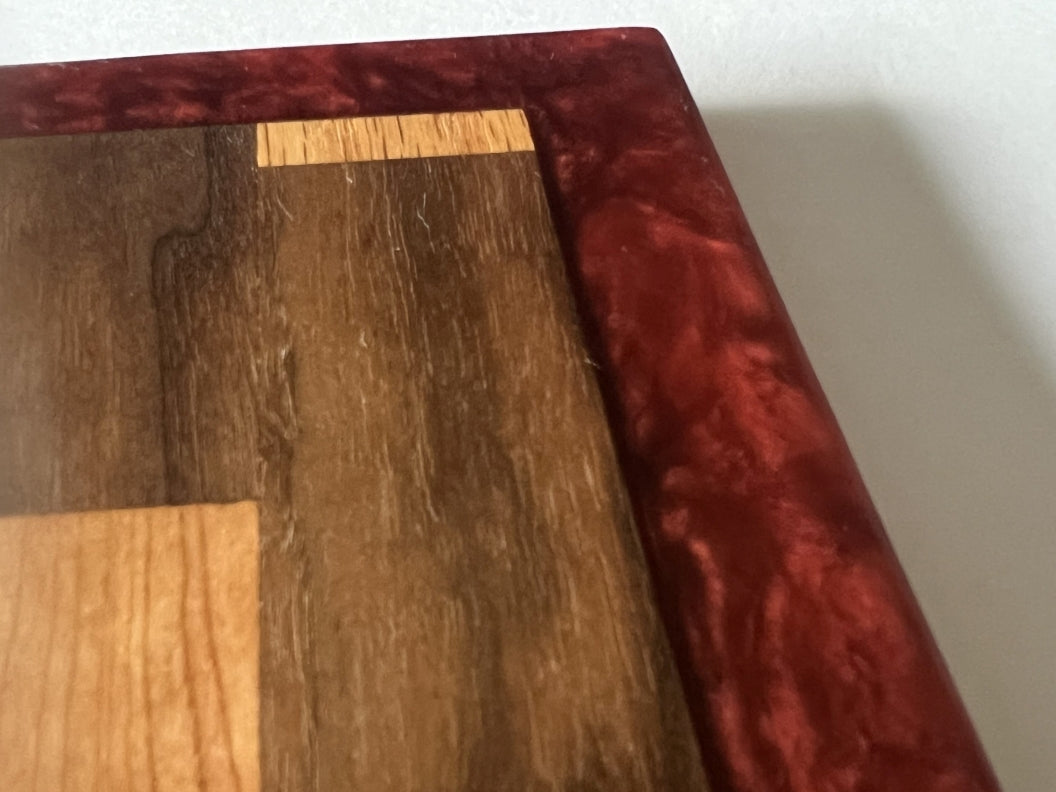 Chop Block Charcuterie/Serving/Cutting Board with Wine Epoxy - 17" x 14"