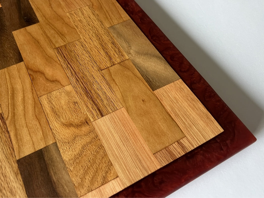 Chop Block Charcuterie/Serving/Cutting Board with Wine Epoxy - 17" x 14"