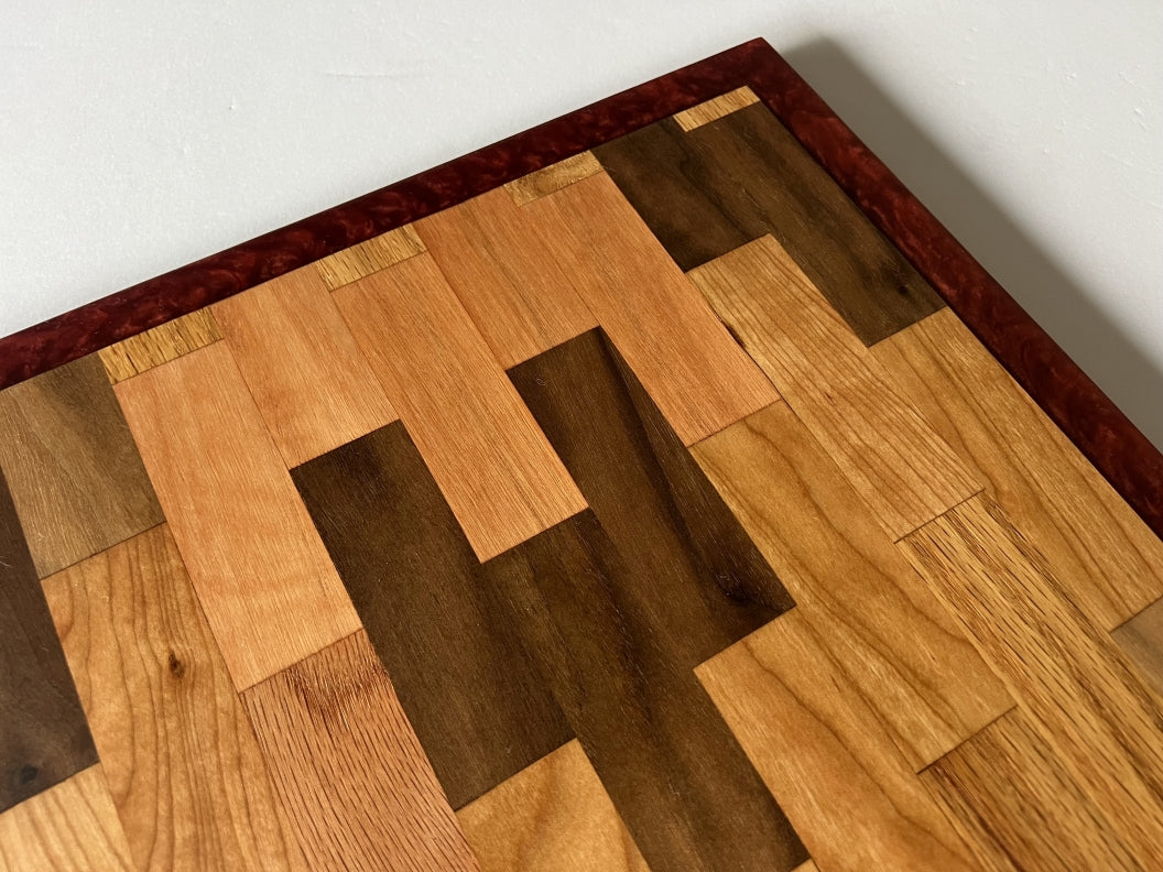 Chop Block Charcuterie/Serving/Cutting Board with Wine Epoxy - 17" x 14"