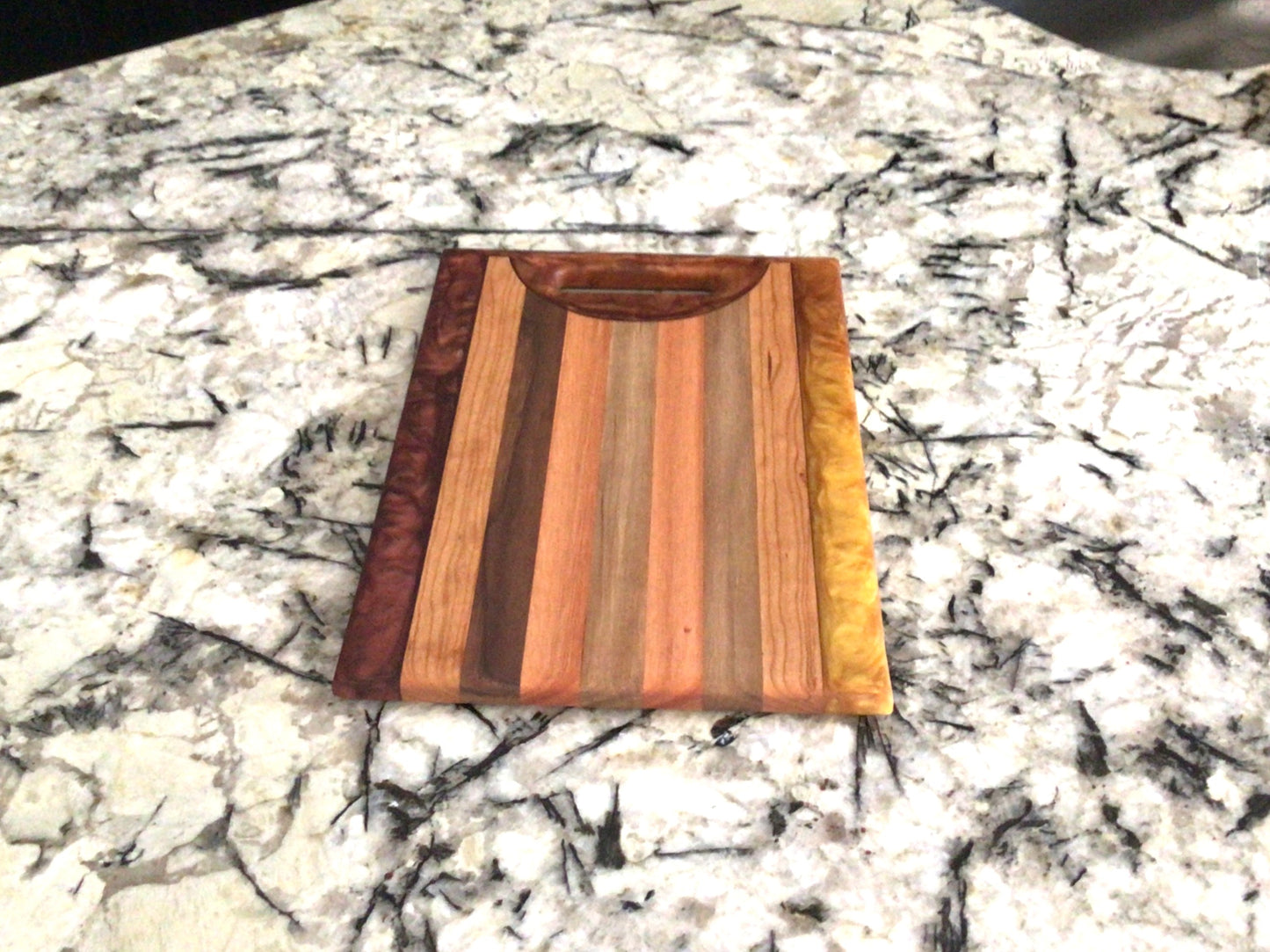Chop Block Charcuterie/Serving/Cutting Board with Maroon and Gold Epoxy - 13" x 9"