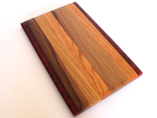 Chop Block Charcuterie/Cutting/Serving Board with Burgundy Epoxy - 13" x 8"