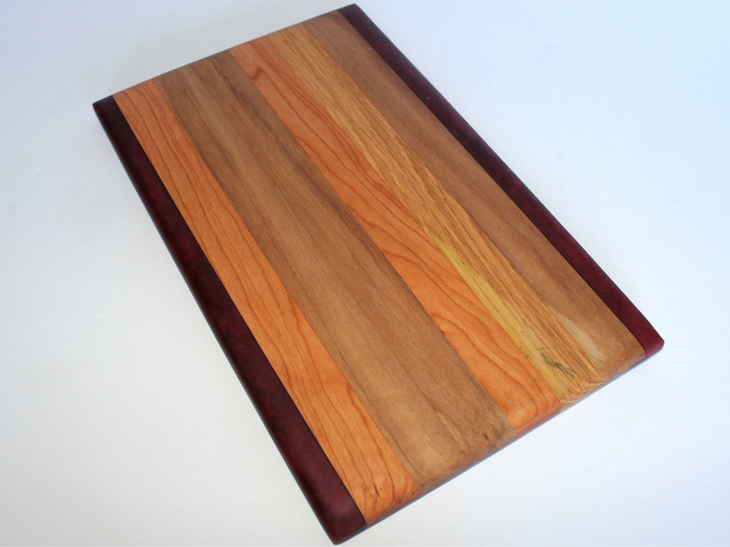 Chop Block Charcuterie/Cutting/Serving Board with Burgundy Epoxy - 13" x 8"