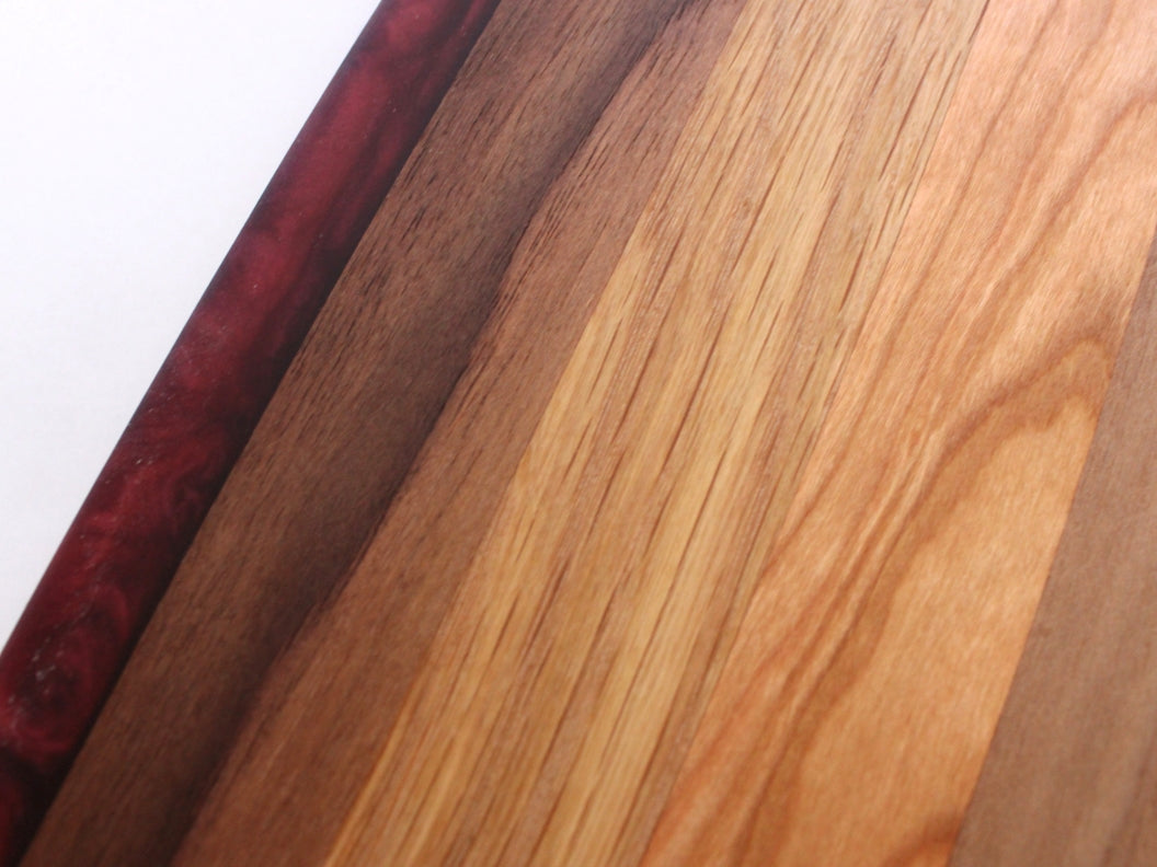Chop Block Charcuterie/Cutting/Serving Board with Burgundy Epoxy - 13" x 8"