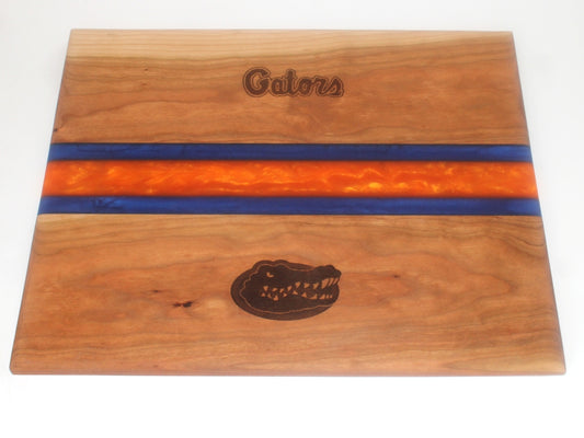 Florida Gators Cherry Wood & Epoxy Charcuterie / Cutting Board – 17" x 14"