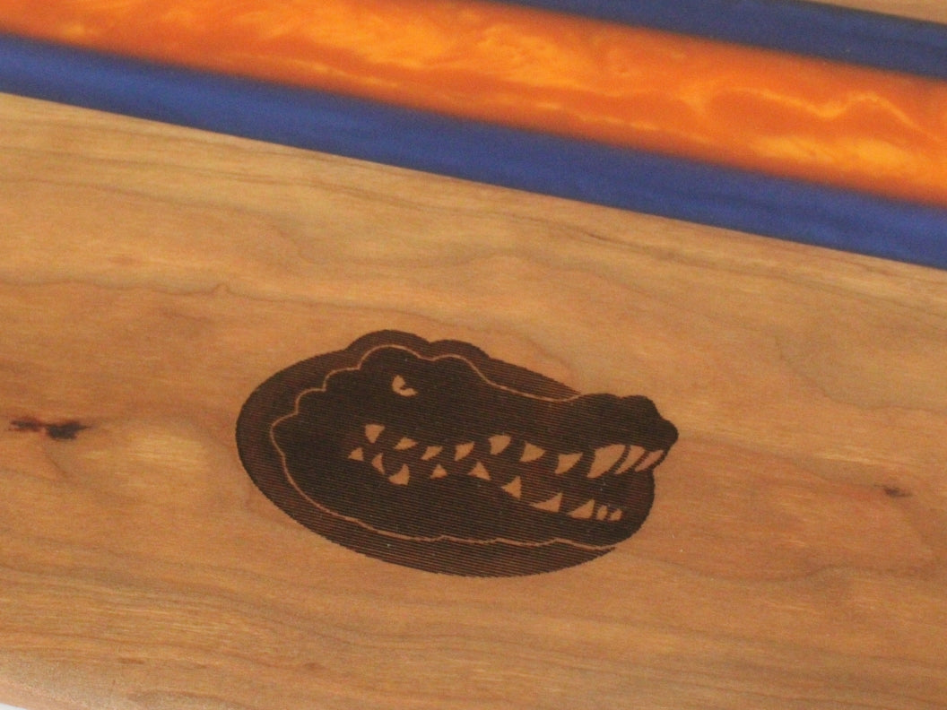 Florida Gators Cherry Wood & Epoxy Charcuterie / Cutting Board – 17" x 14"
