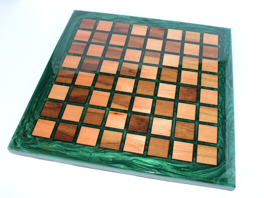 Walnut and Red Grandis Wood Chess Board - 16.5"x16.5"x1"