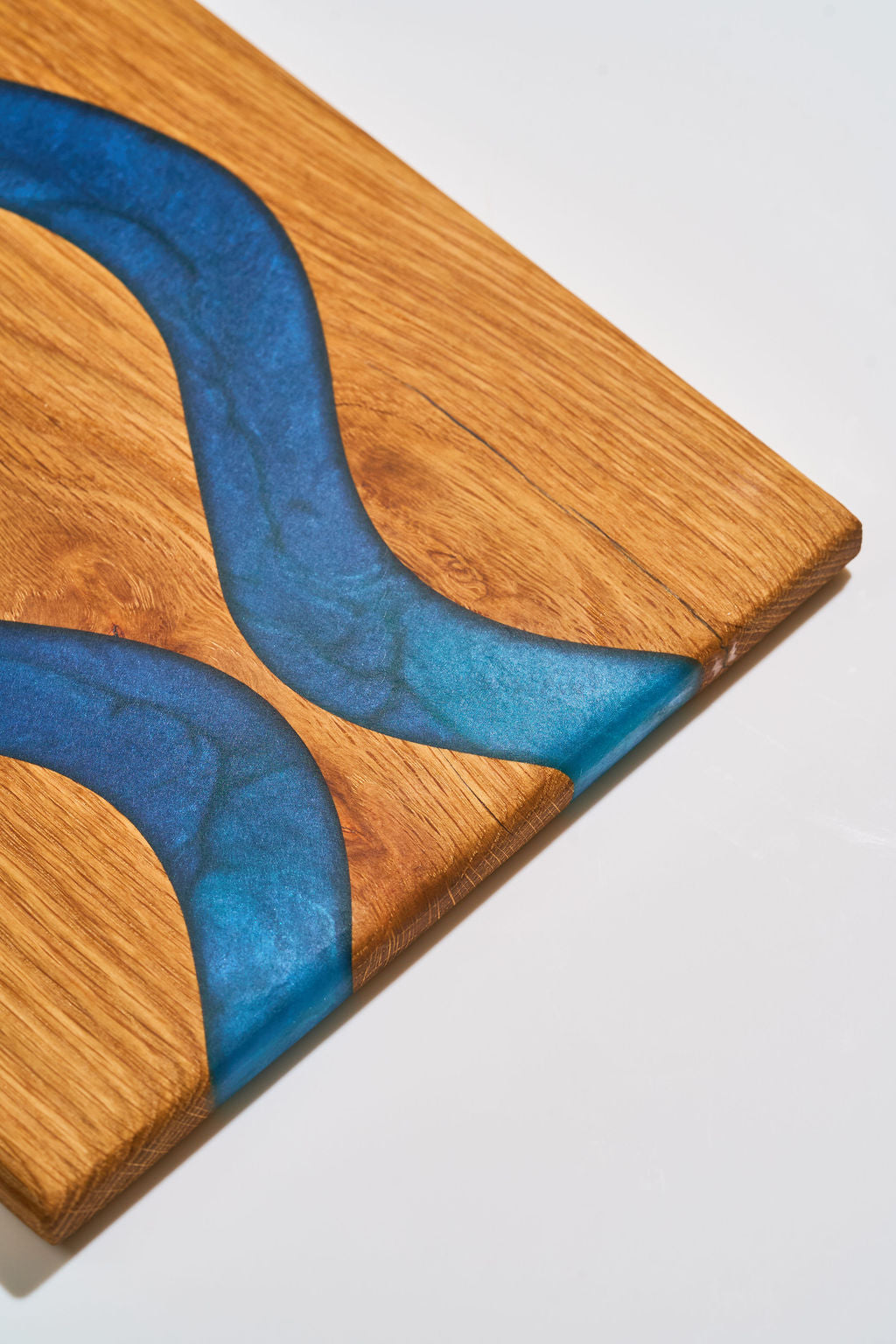 Blue Universe Epoxy & Red Oak Charcuterie Serving Board - 12" x 8"