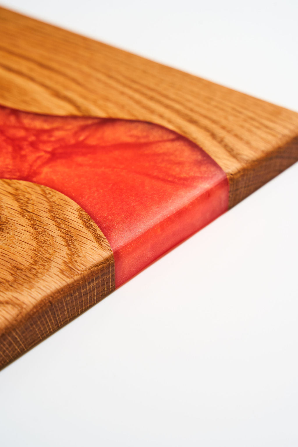 Red Oak Wood Charcuterie/Serving Board with Lava Summer Epoxy - 12"x 8"