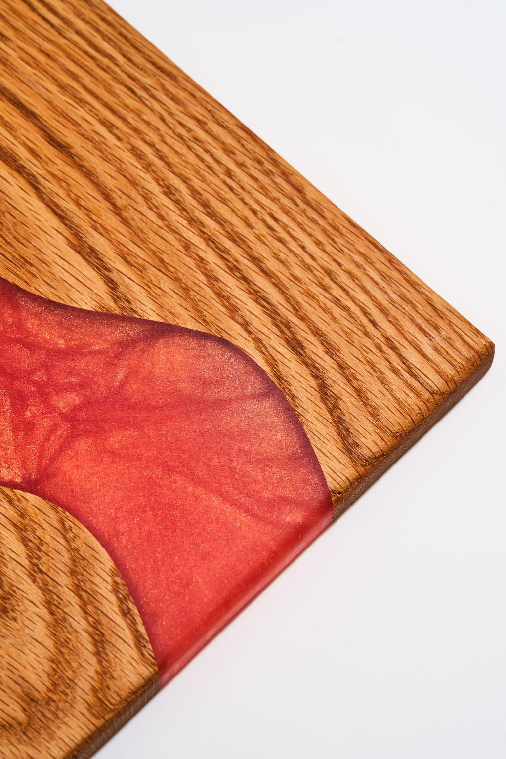 Red Oak Wood Charcuterie/Serving Board with Lava Summer Epoxy - 12"x 8"