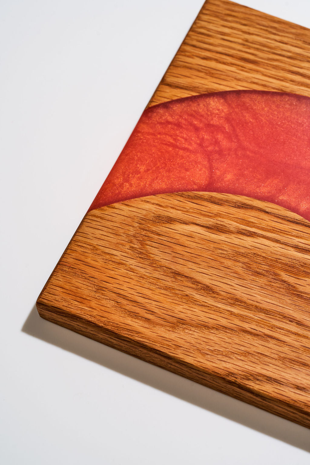 Red Oak Wood Charcuterie/Serving Board with Lava Summer Epoxy - 12"x 8"